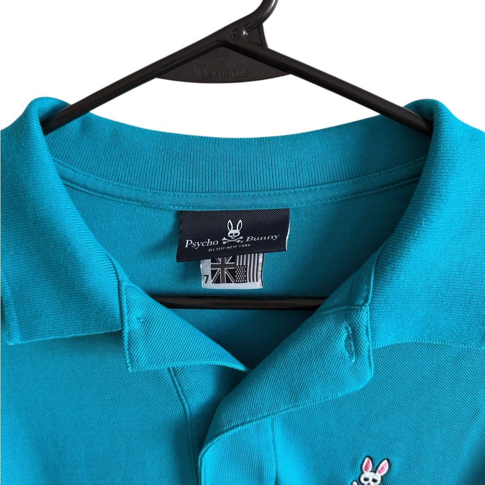 Psycho Bunny Classic Pima Cotton Polo Shirt – Teal – Size 7 (XL) - Picture 2 of 7